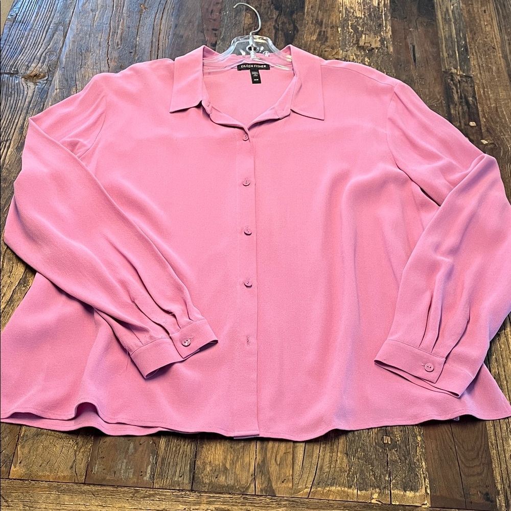 Eileen Fisher Silk Georgette Blouse M NWOT